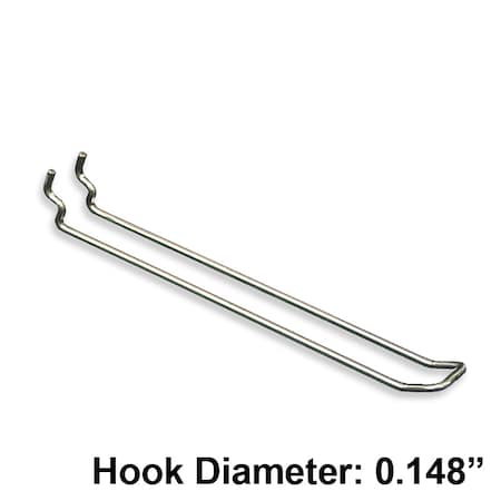 Azar Displays 8" Metal Wire Loop Hook: 0.148" Dia., PK50 701180-50PK
